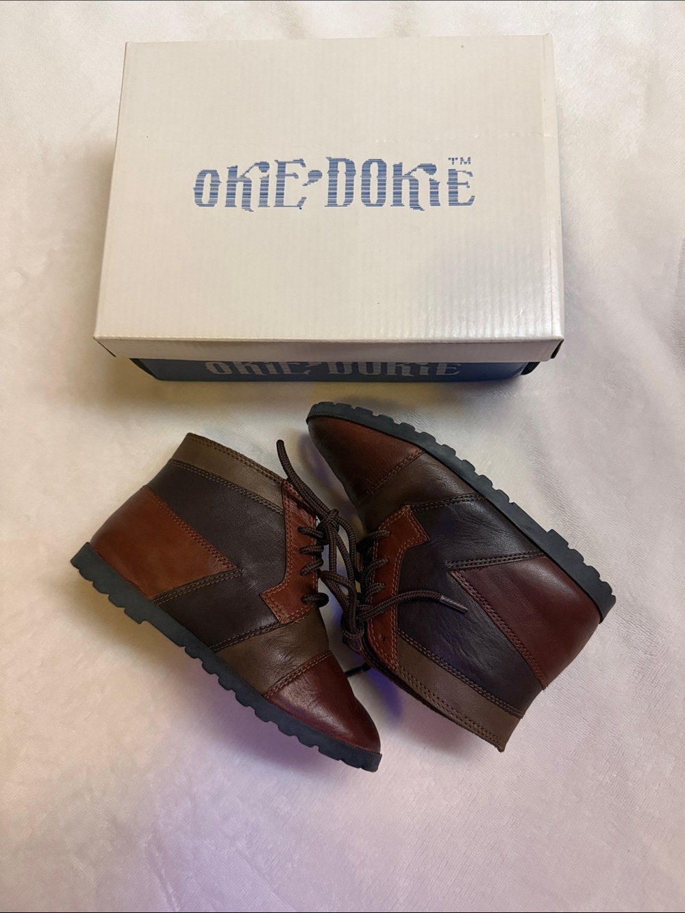Vintage Okie Dokie Toddler Brown Leather Chukka Boots